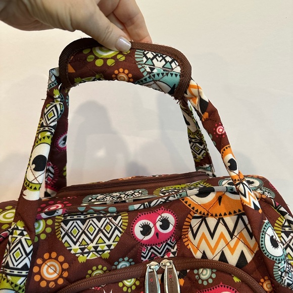 Rockland Owl Print Rolling Tote for Travel, Crafts or Storage - Picture 12 of 16